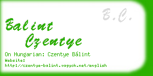 balint czentye business card